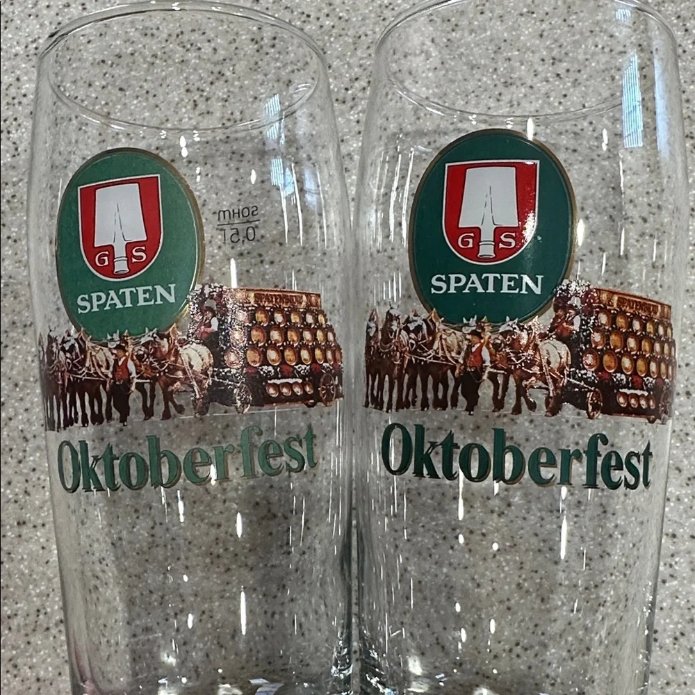 SPATEN GS Oktoberfest Pilsner Glasses, Munich Germany Deutschland